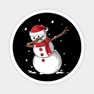 Dabbing Snowman Santa Hat - Funny Christmas Gift Magnet